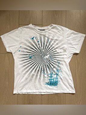 Bluenotes White Graphic Tee Y2K